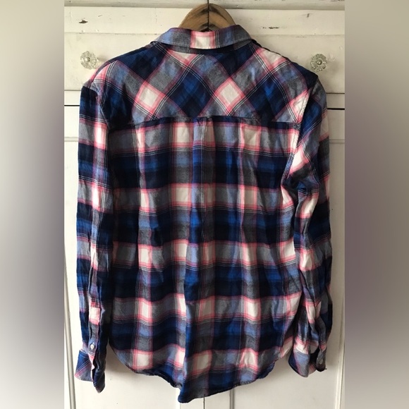 Gap + Pendleton | Women’s blue/pink/cream plaid button down shirt, size S - Picture 14 of 14